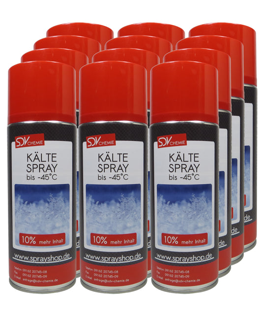 Kältespray 12x 440ml Kühlspray Vereisungsspray Eisspray bis -45°C