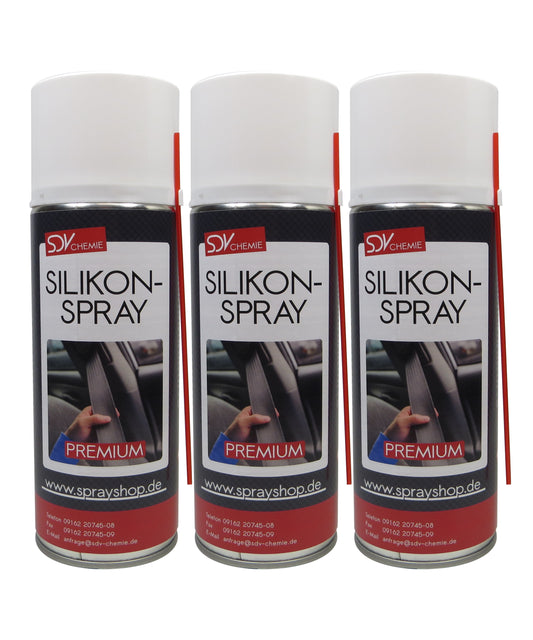 Silikonspray 3x 400ml Siliconspray Kunststoff- und Gummipflege