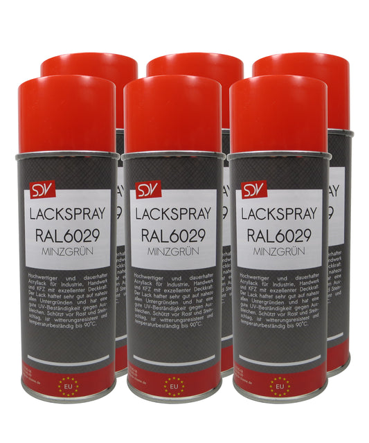 Lackspray RAL 6029 MINZGRÜN glänzend 6x 400ml Acryllack