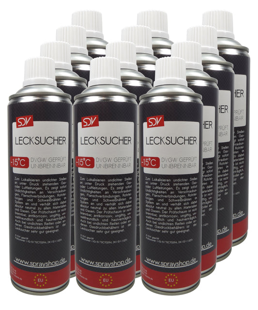 Lecksuchspray 12x 400ml bis -15°C DVGW geprüft Leckfinder Lecksucher