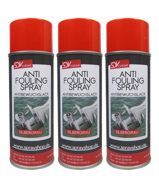 Antifouling silbergrau 3x 400ml für Propeller Aussenborder