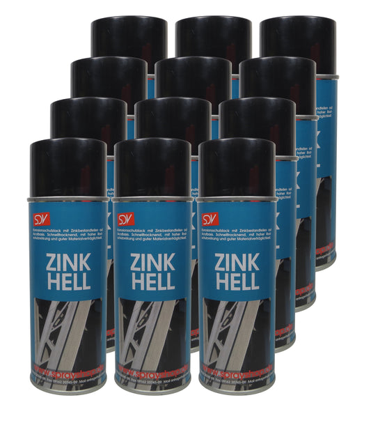 Zinkspray hell 12x 400ml Zink Alu Spray Rostschutz Grundierung