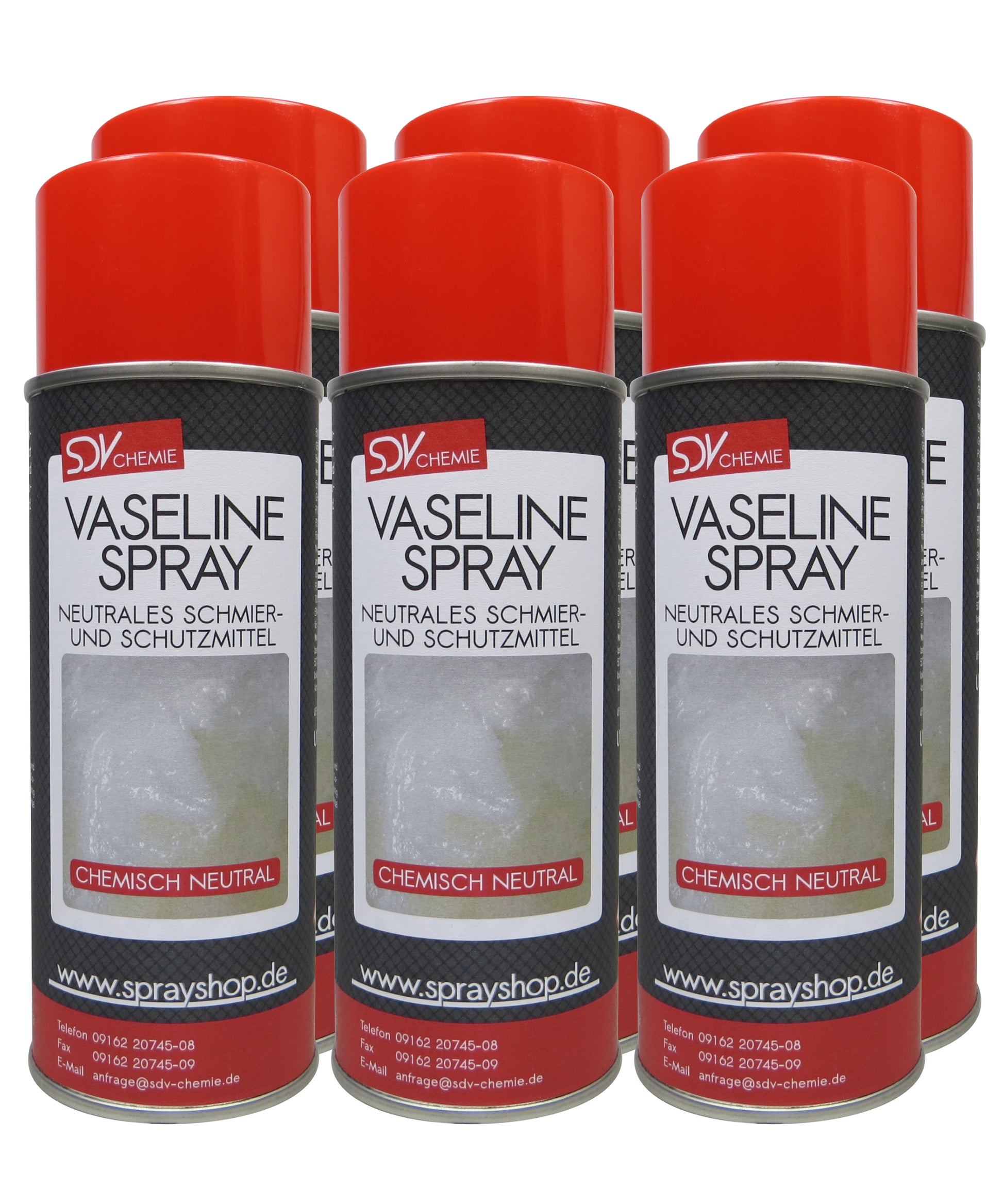 Vaselinespray 6x 400ml Sprühfett Gleitmittel Fettspray Schmiermittel