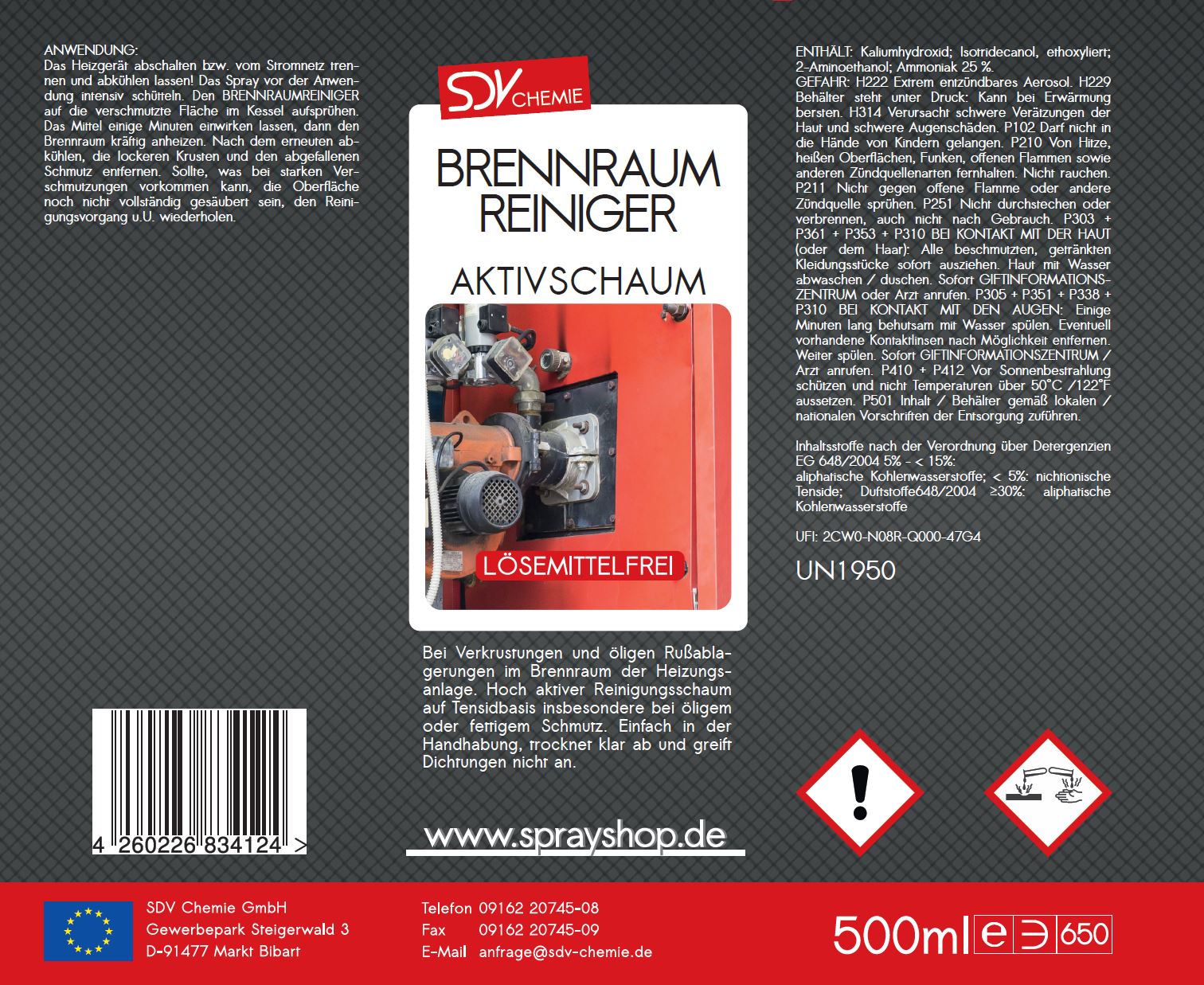 Brennraumreiniger 500ml Etikett