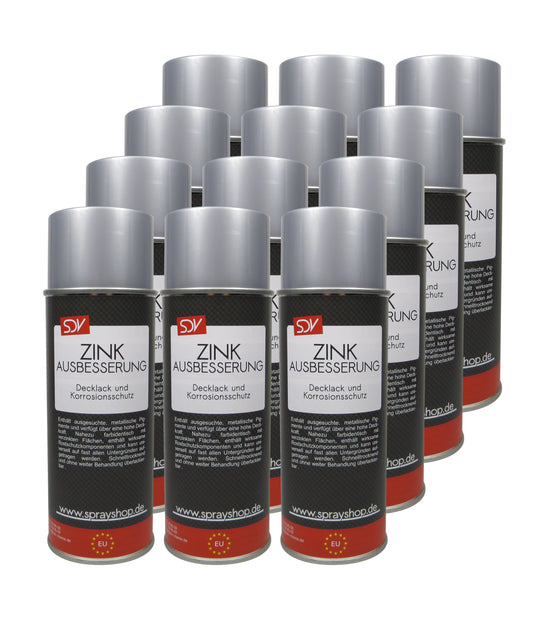 Zinkausbesserung Spray 12x 400ml Farbton Feuerverzinkung Zinkspray