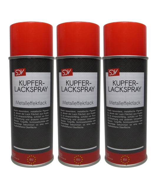 Kupfer Effektlackspray 3x 400ml Kupferlack Metall Kupferspray