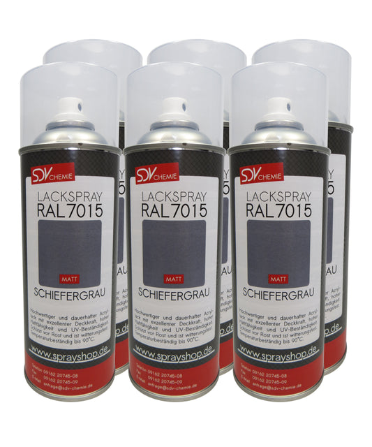 Lackspray RAL 7015 SCHIEFERGRAU matt 6x 400ml grau Acryllack