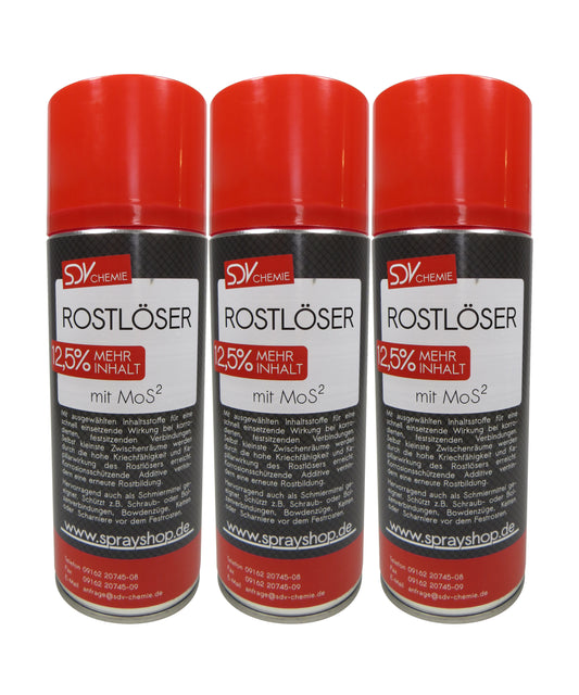 Rostlöser Spray MoS² 3x 450ml Kriechöl Rostentferner Schmiermittel