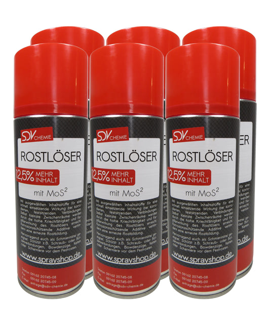 Rostlöser Spray MoS² 6x 450ml Kriechöl Rostentferner Schmiermittel