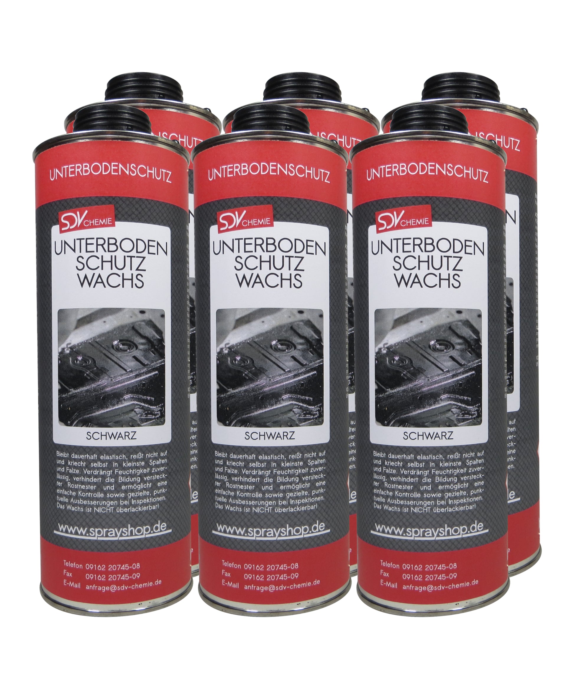 Unterbodenschutz Wachs schwarz 6x 1L Unterbodenwachs UBS