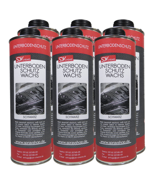 Unterbodenschutz Wachs schwarz 6x 1L Unterbodenwachs UBS