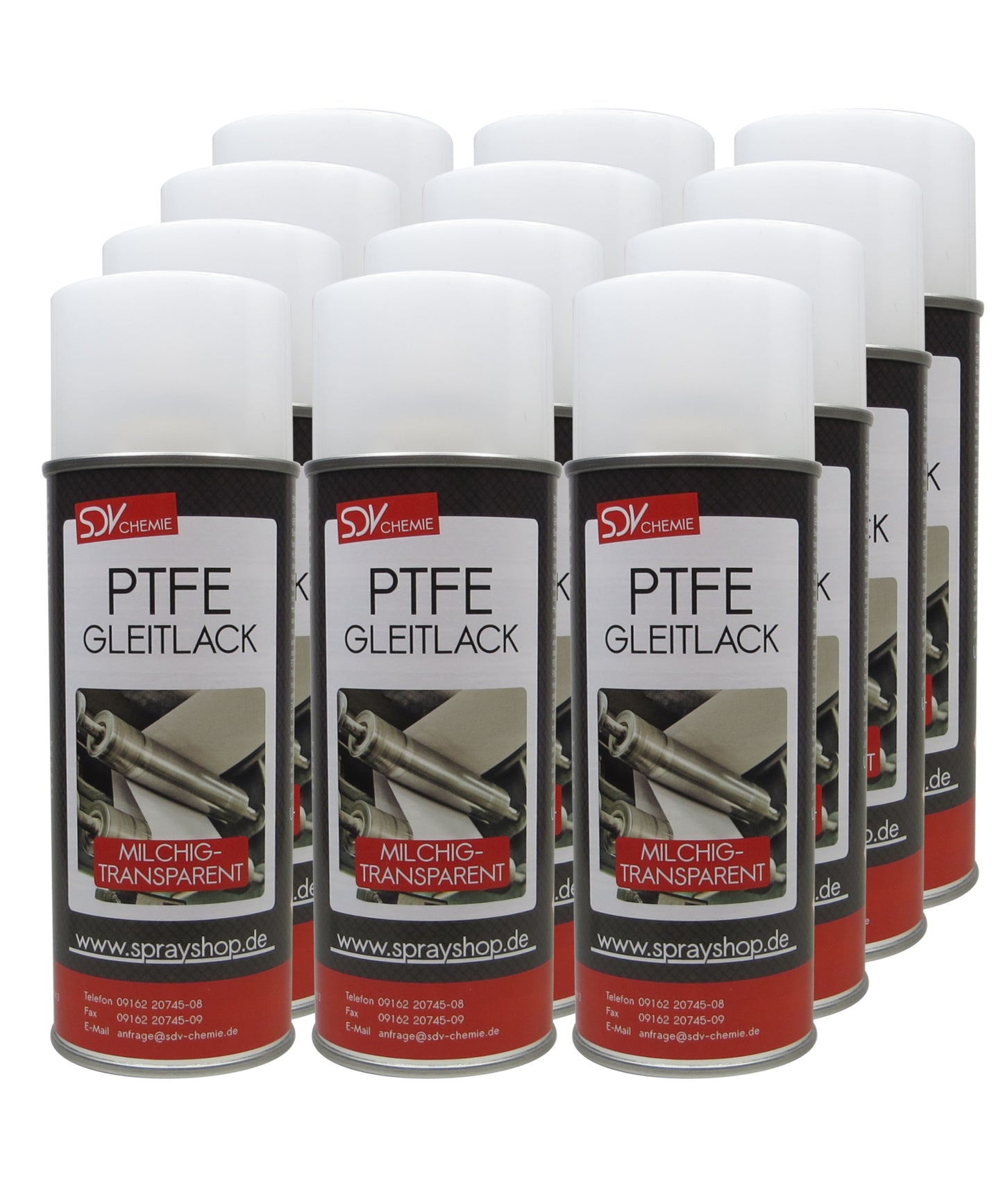 PTFE Gleitlack Spray 12x 400ml Trockenschmierstoff Teflonspray