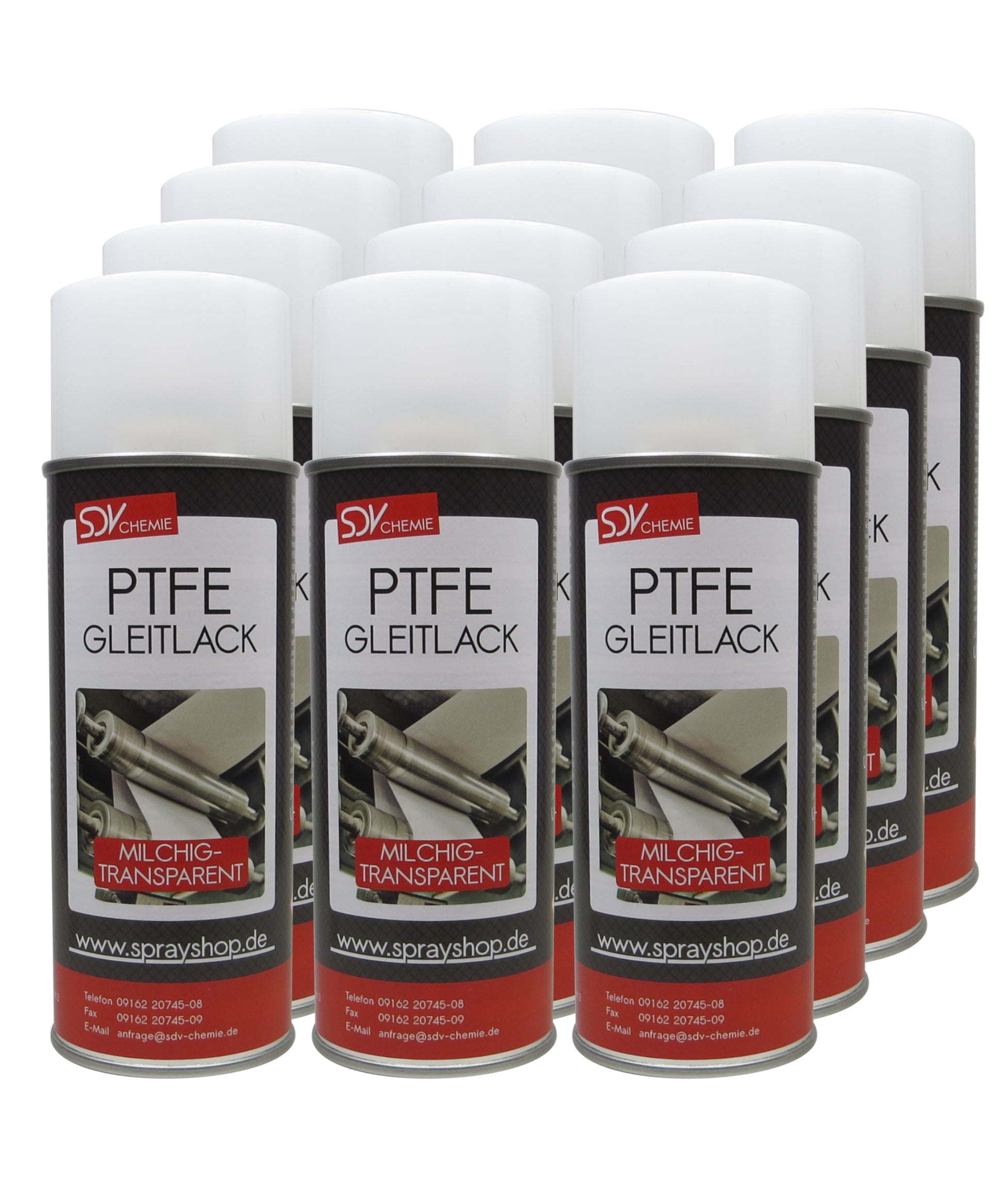 PTFE Gleitlack Spray 12x 400ml Trockenschmierstoff Teflonspray