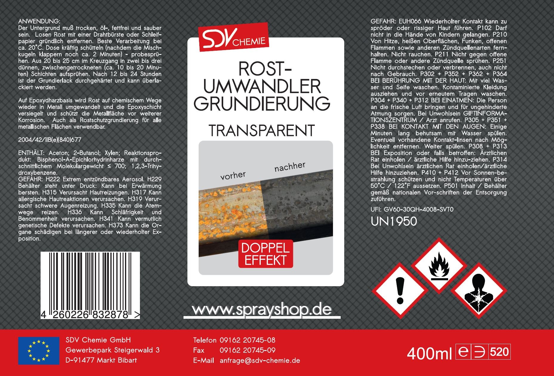 Rostumwandler 400ml Etikett