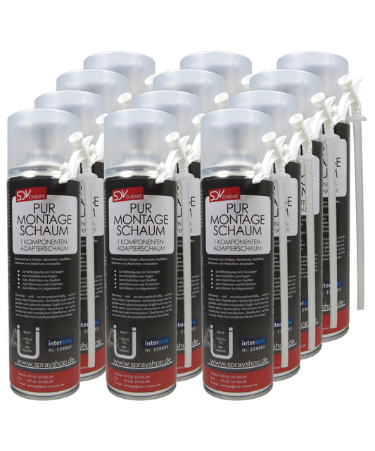 Montageschaum B2 12x 500ml Bauschaum Füllschaum