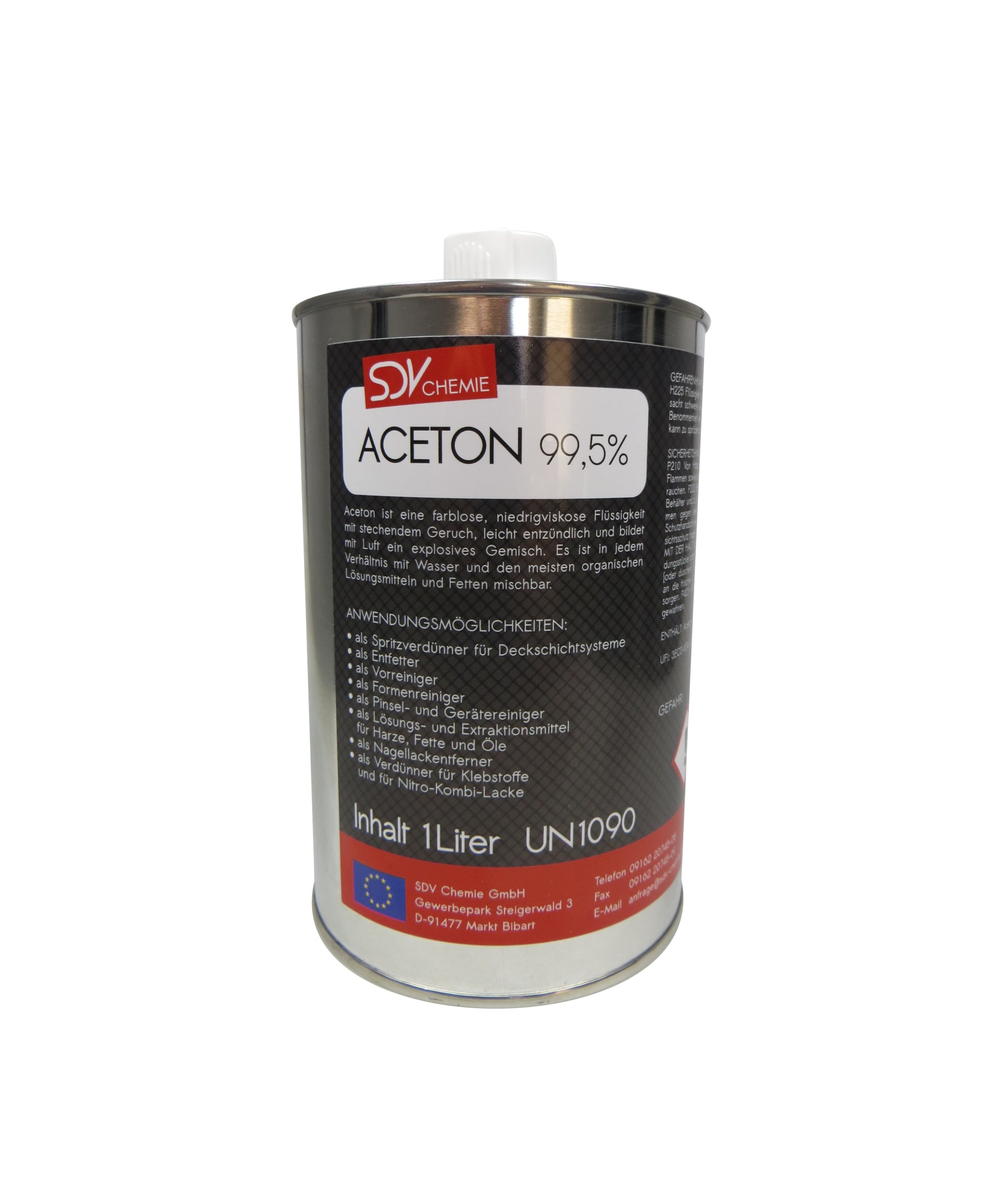Aceton 1x 1 Liter 99,5% Verdünnung Reiniger Entfetter Lackverdünner – SDV Chemie