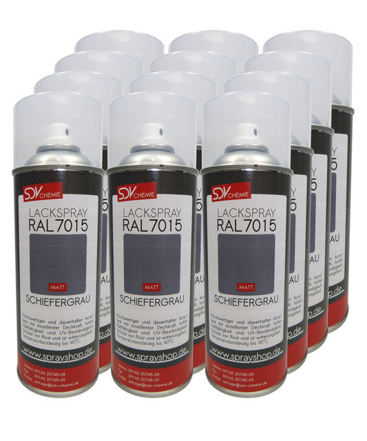 Lackspray RAL 7015 SCHIEFERGRAU matt 12x 400ml grau Acryllack