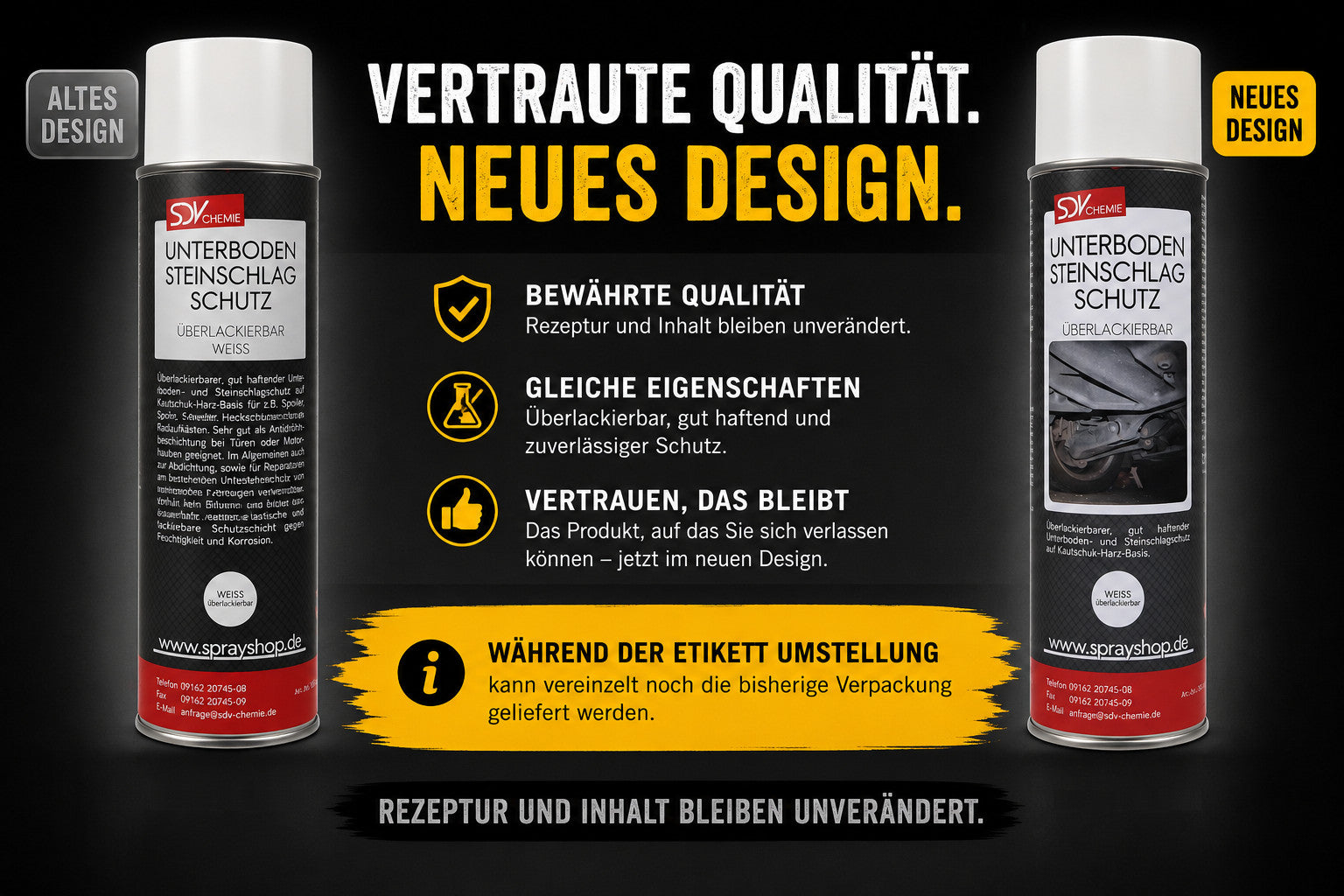 Unterbodenschutz weiss überlackierbar 500ml Etikett