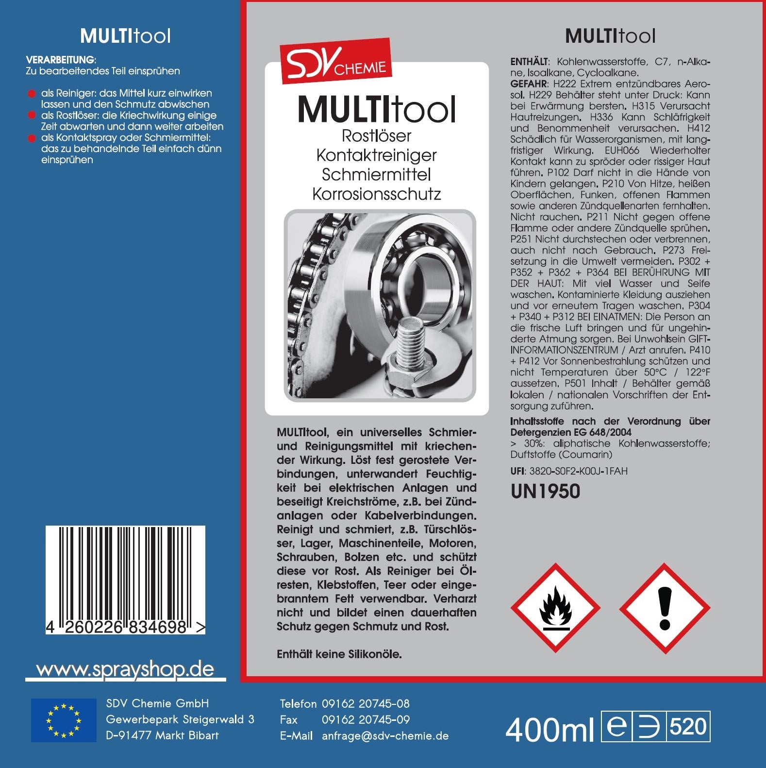 MULTItool 400ml Etikett