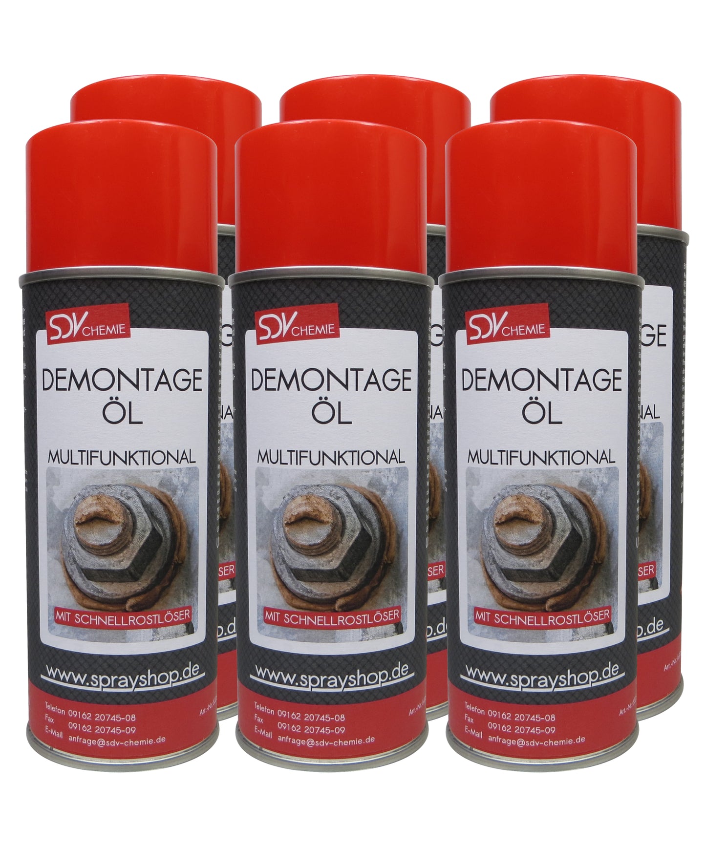 Demontageöl 6x 400ml mit MoS² Rostlöser Kriechöl Demontage-Öl