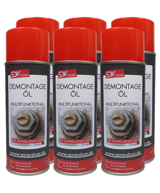 Demontageöl 6x 400ml mit MoS² Rostlöser Kriechöl Demontage-Öl