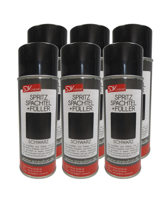 Spritzspachtel & Füller Schwarz 6x 400ml für Autolack Lackierer