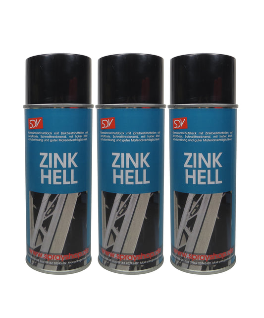 Zinkspray hell 3x 400ml Zink Alu Spray Rostschutz Grundierung