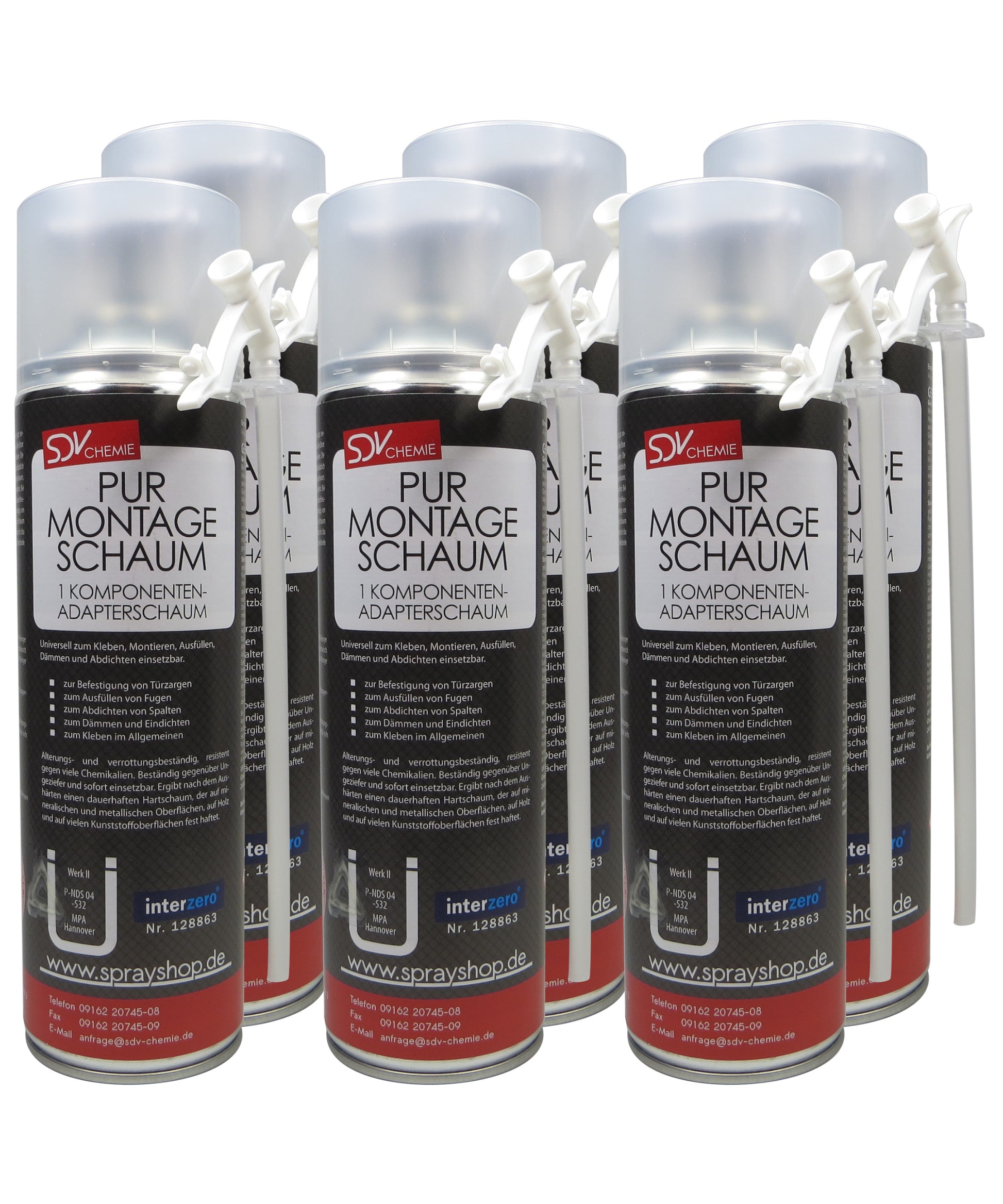 Montageschaum B2 6x 500ml Bauschaum Füllschaum