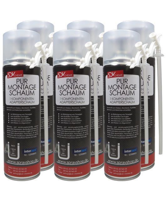 Montageschaum B2 6x 500ml Bauschaum Füllschaum