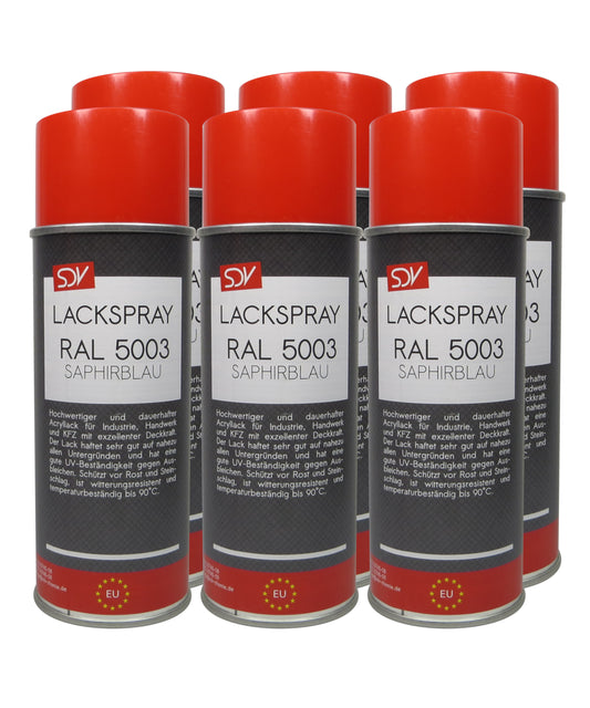 Lackspray RAL 5003 SAPHIRBLAU glänzend 6x 400ml Acryllack