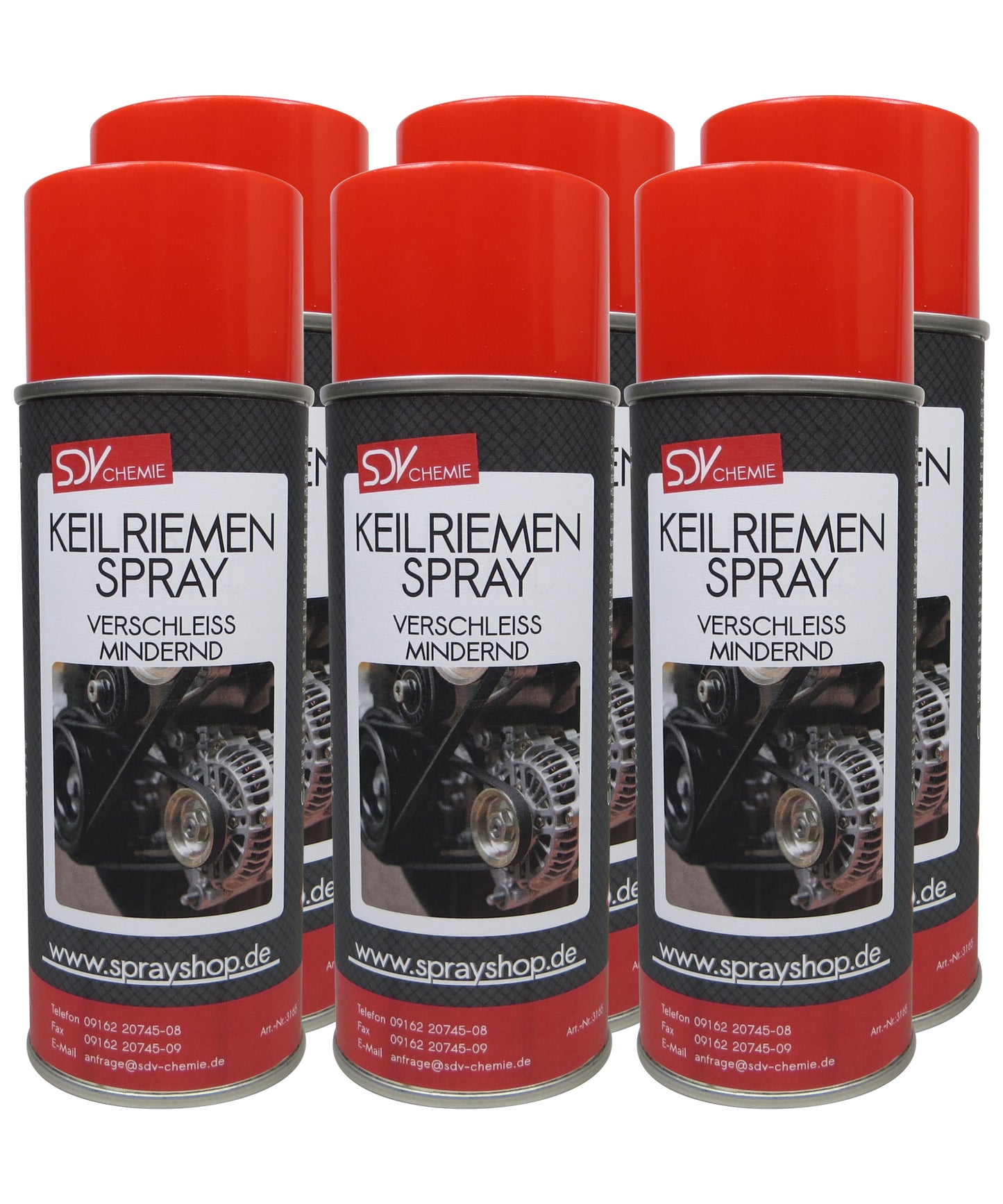 Keilriemenspray 6x 400ml Belt Tensioner Antriebsriemen Spray