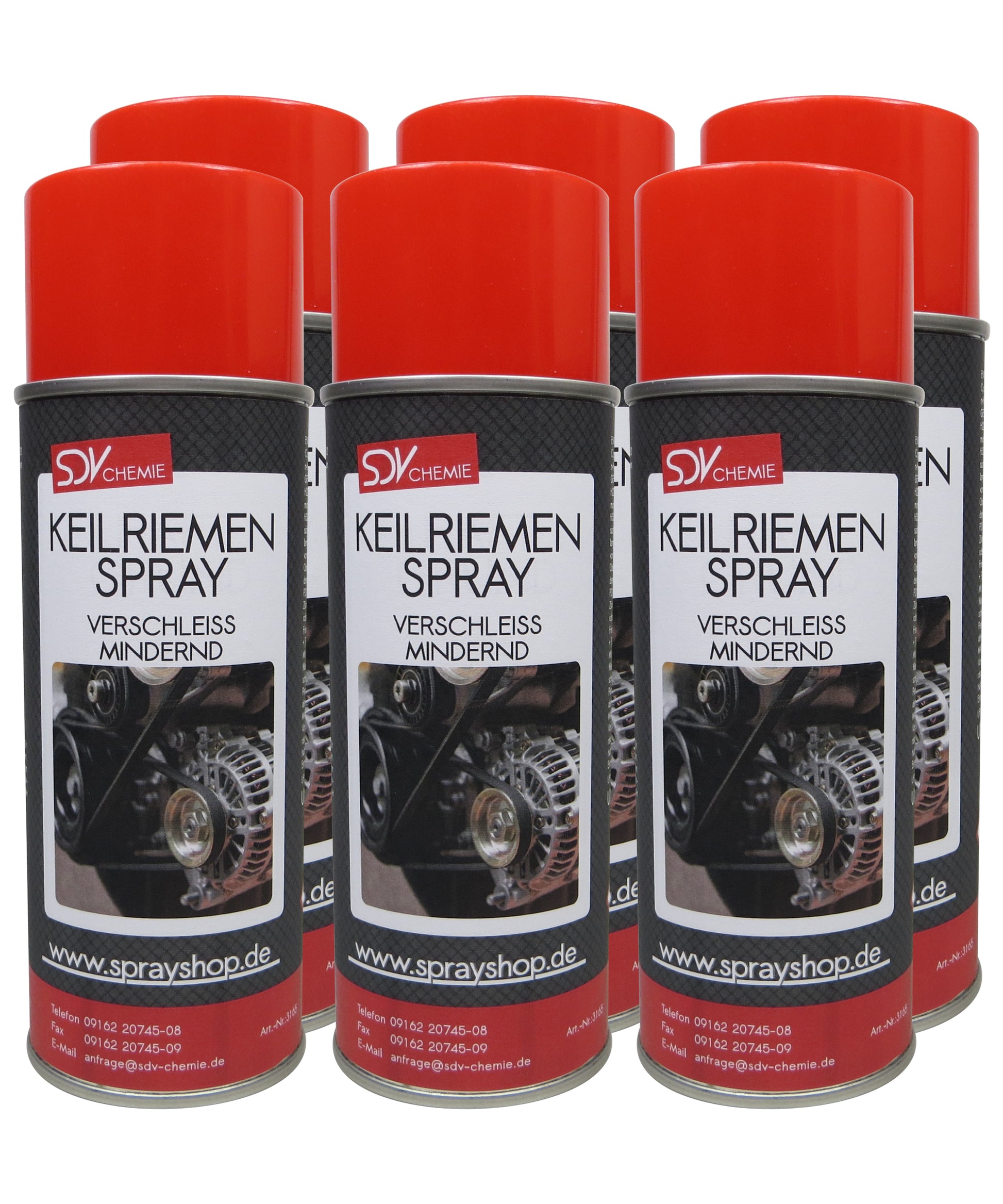 Keilriemenspray 6x 400ml Belt Tensioner Antriebsriemen Spray