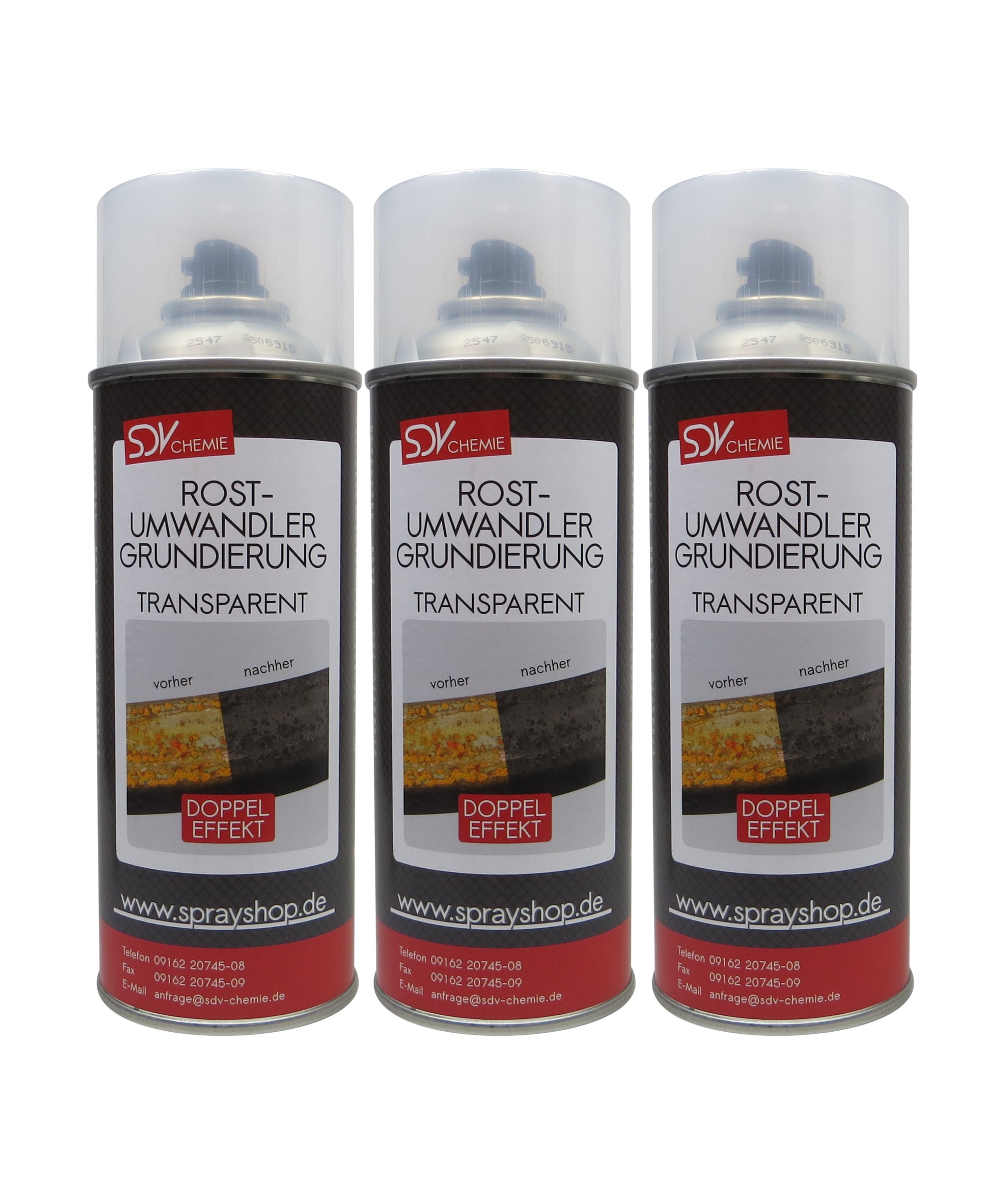 Rostumwandler 3x 400ml Anti Rostspray Rostsanierer und Grundierung