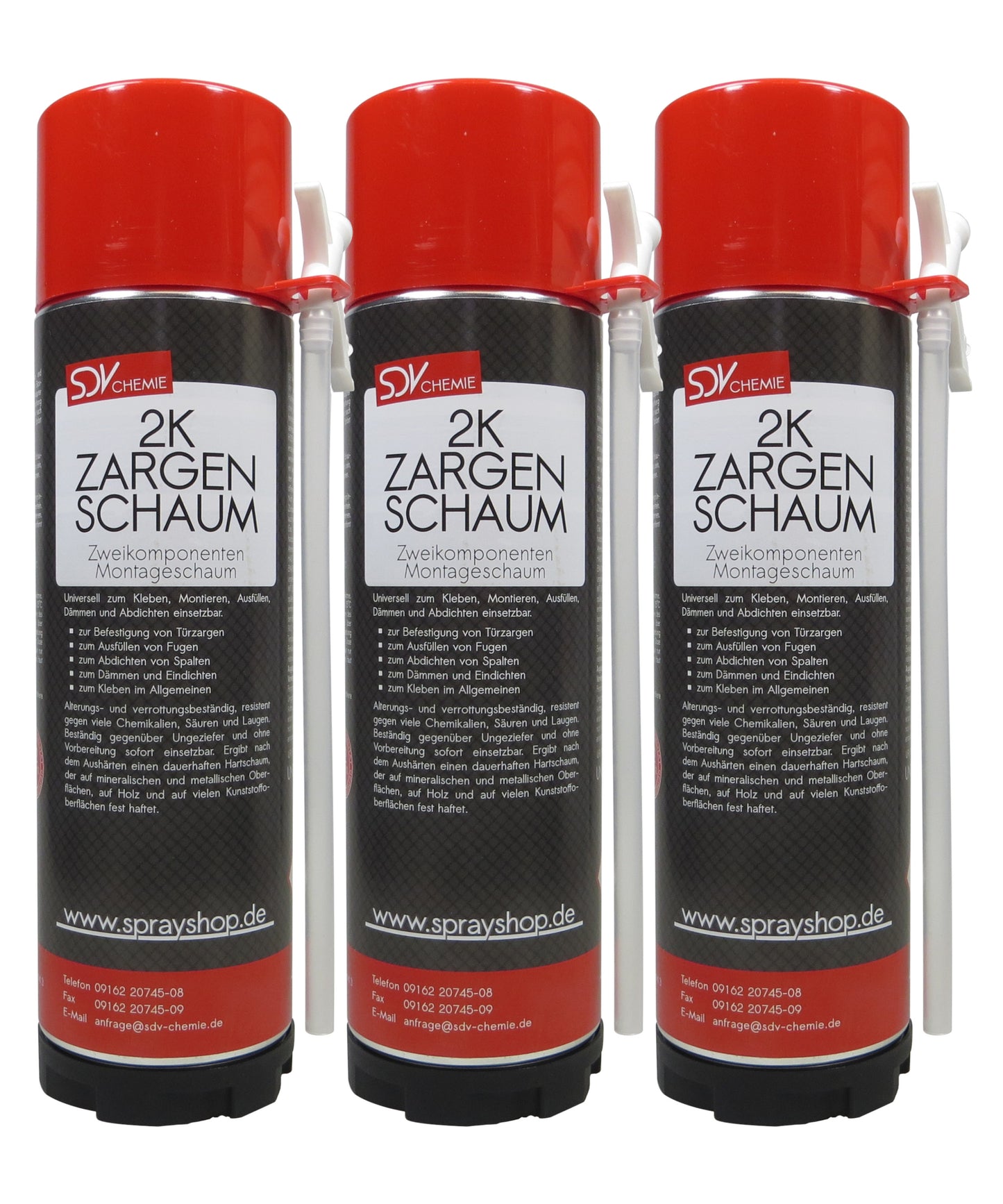 2K Zargenschaum 3x 400ml Montageschaum Türschaum Fensterschaum