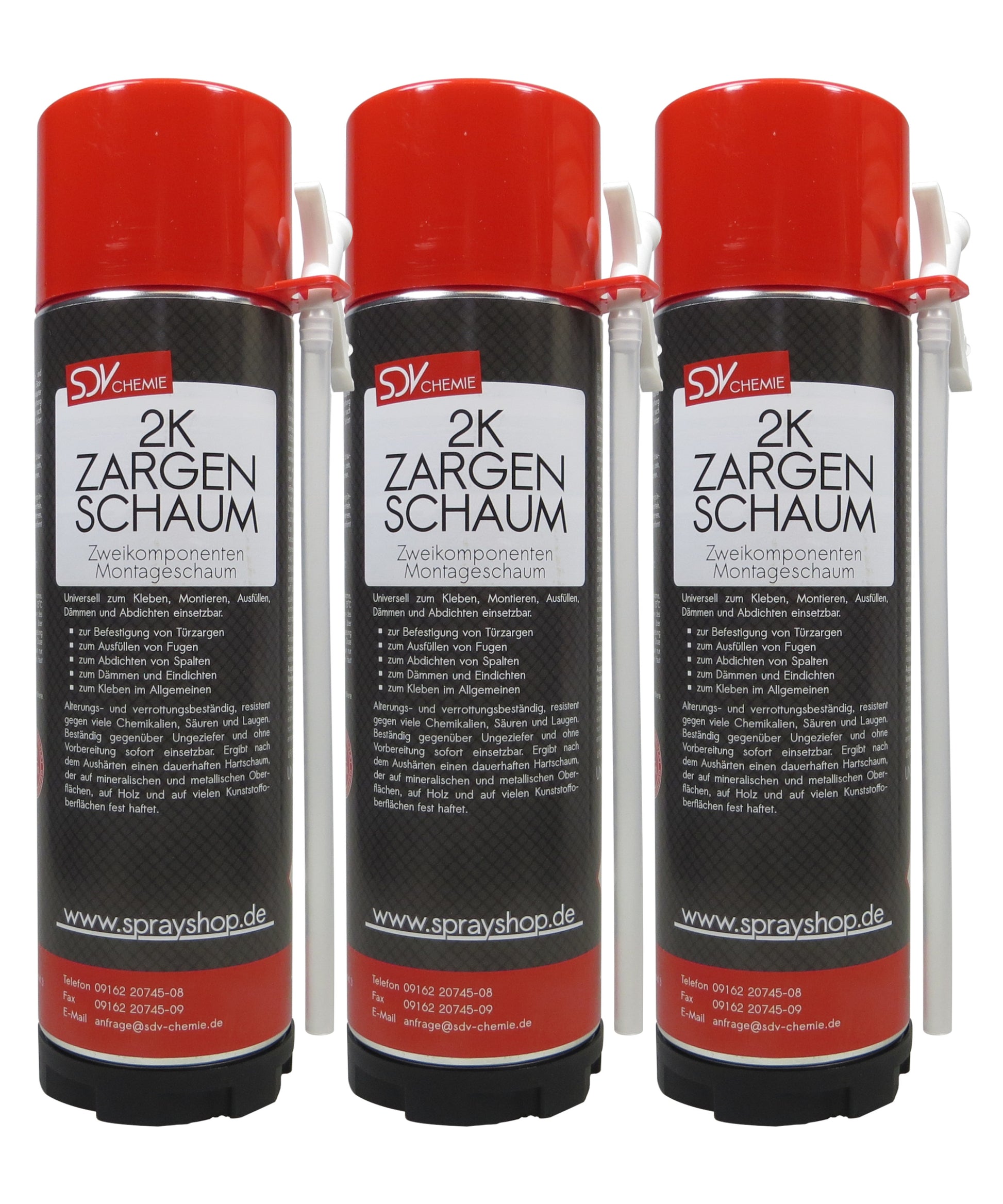 2K Zargenschaum 3x 400ml Montageschaum Türschaum Fensterschaum