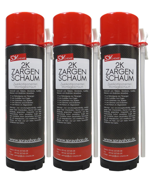 2K Zargenschaum 3x 400ml Montageschaum Türschaum Fensterschaum