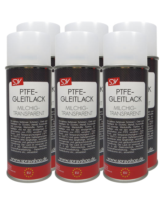 PTFE Gleitlack Spray 6x 400ml Trockenschmierstoff Teflonspray