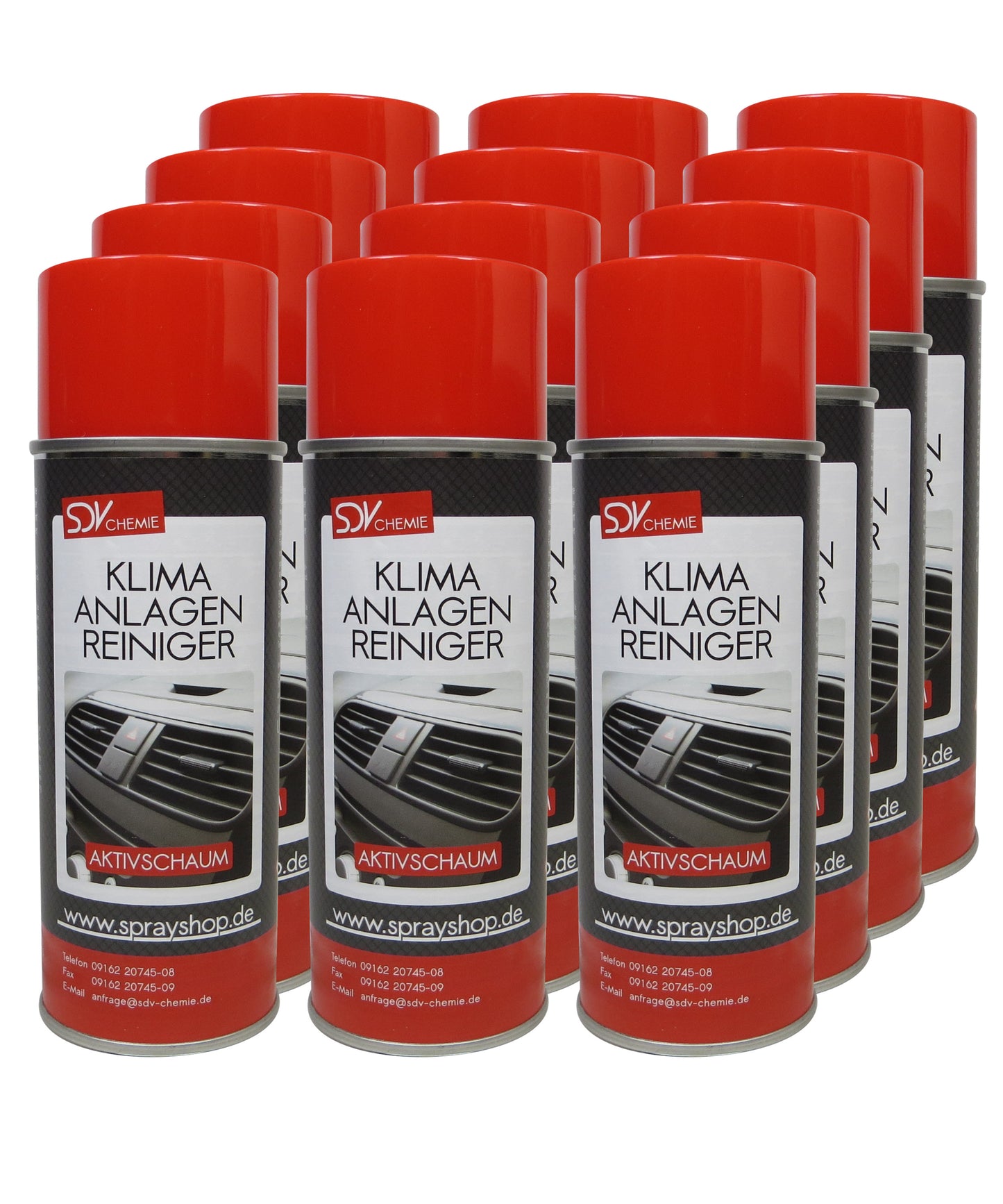 Klimaanlagenreiniger Schaum Spray 12x 400ml mit Sonde Klimaanlage Reinigung