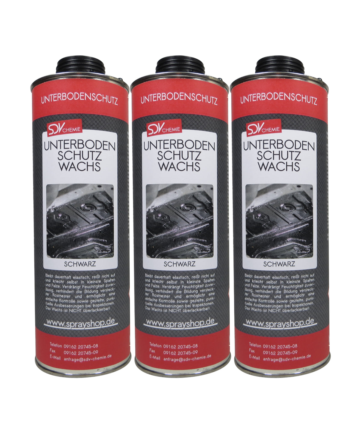 Unterbodenschutz Wachs schwarz 3x 1L Unterbodenwachs UBS