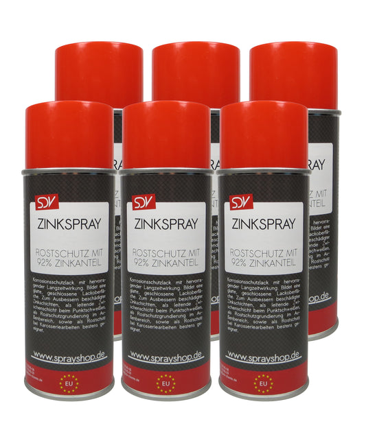 Zinkspray 6x 400ml Zinkstaub Rostschutz Grundierung