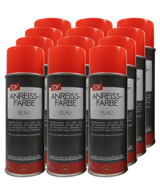 Anreissfarbe 12x 400ml blau wischfest nicht spiegelnd Kontrastmittel