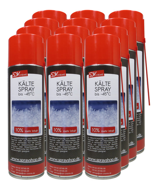 Kältespray 12x 550ml Kühlspray Vereisungsspray Eisspray bis -45°C