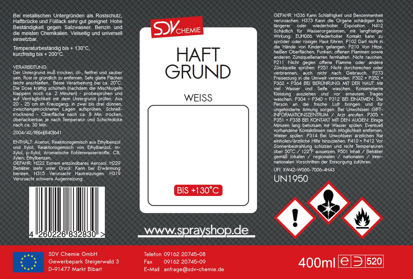 Haftgrund weiss 400ml Etikett