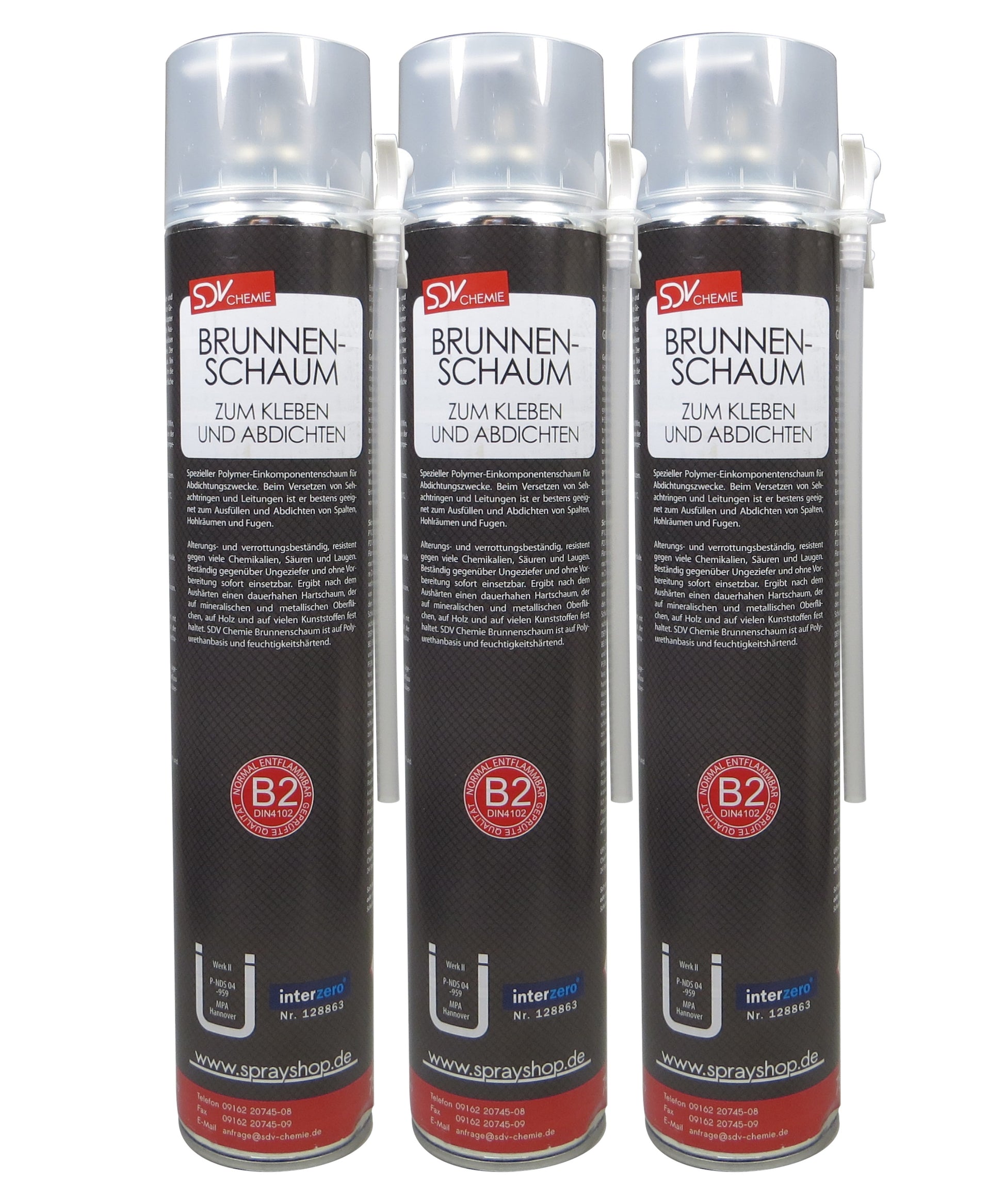 Brunnenschaum B2 3x 750ml Montageschaum Schachtschaum