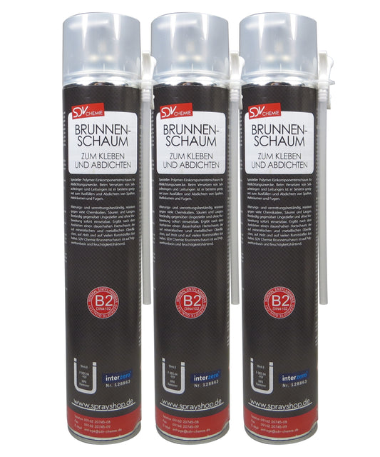 Brunnenschaum B2 3x 750ml Montageschaum Schachtschaum