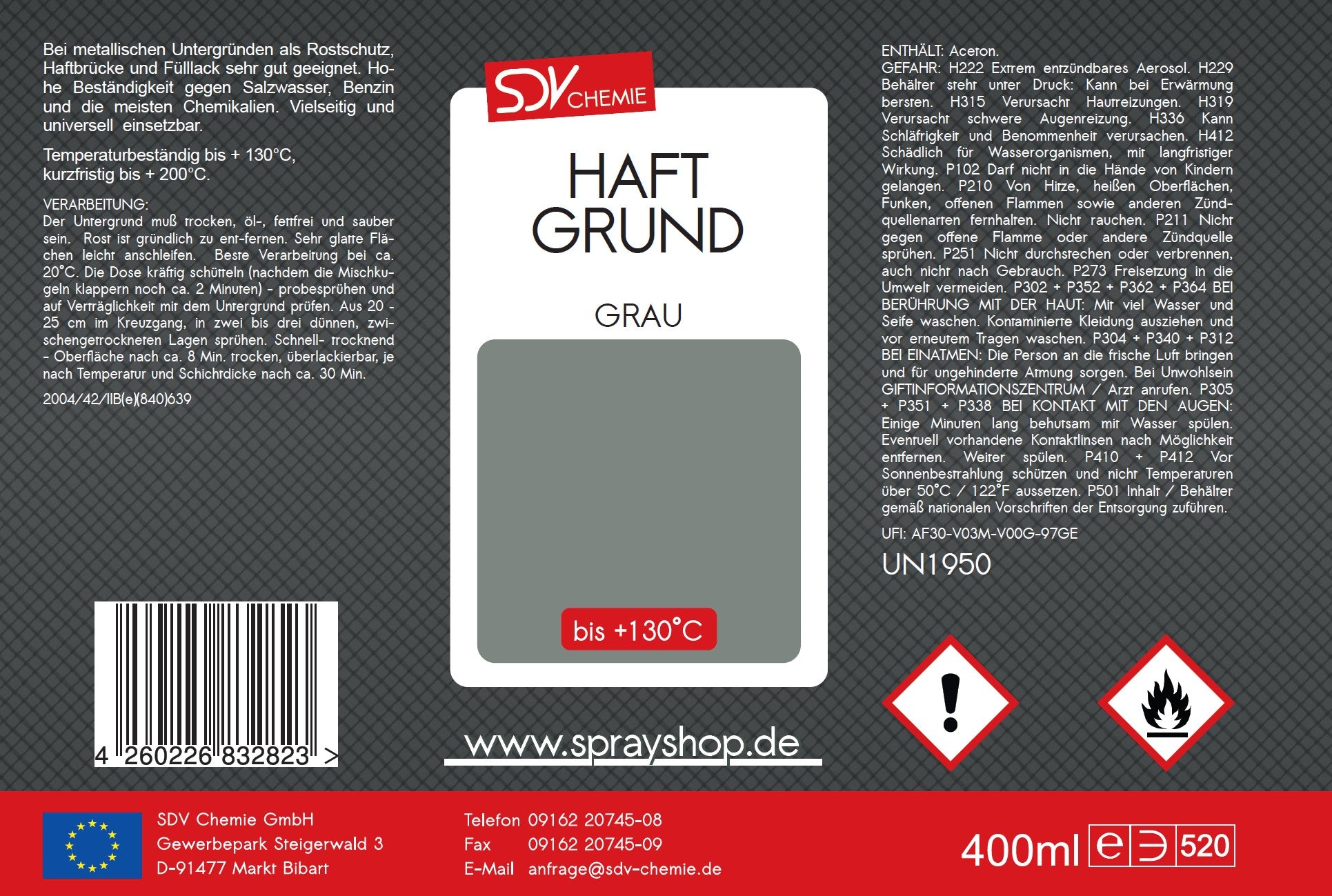 Haftgrund grau 400ml Etikett