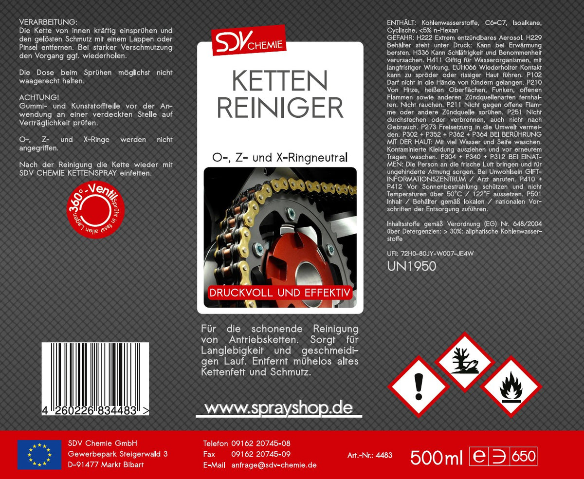 Kettenreiniger 500ml Etikett