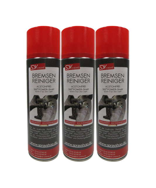 Bremsenreiniger Spray 3x 500ml POWER Brake Cleaner 360° Ventil