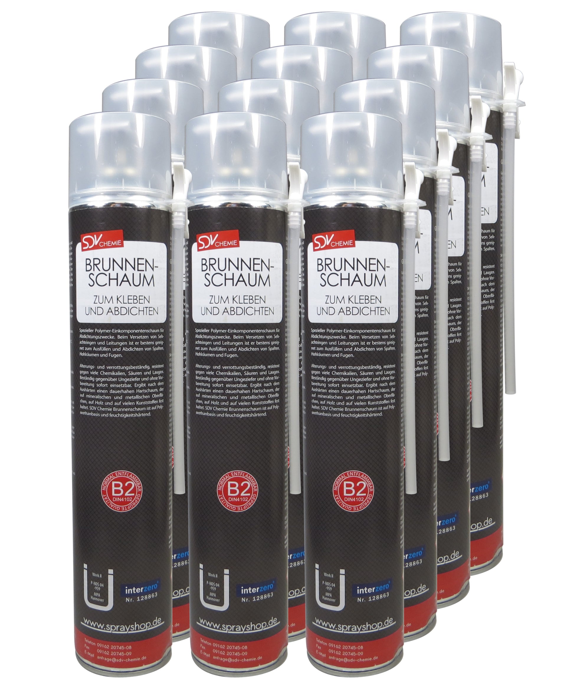 Brunnenschaum B2 12x 750ml Montageschaum Schachtschaum