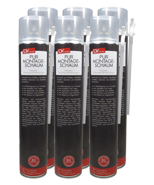 Montageschaum B2 6x 750ml Bauschaum Füllschaum